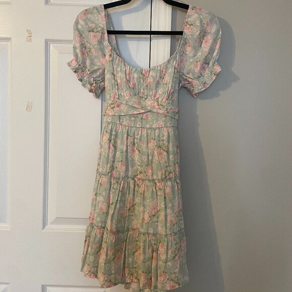 Trixxi Juniors' Floral-Print Tiered Dress {Size Medium} - Picture 1 of 7